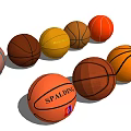 Sports Equipment Collection of Various Colorful Basketballs with Brand Logos