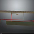 Sturdy Industrial Equipment Stand With Red Metal Frame And Platform Surface Top