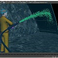 Scene roaming shotcrete jet tunnel worker labor construction animation 3d model