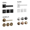 Assortment of Door Handles in Various Styles and Colors Including Black White Gold and Silver