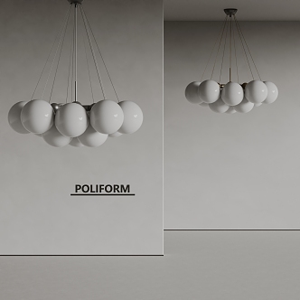 poliform modern chandelier multi-ball chandelier 3d model