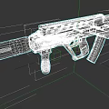 Tactical Black Rifle 3D Model With Magazine Barrel And Rail System