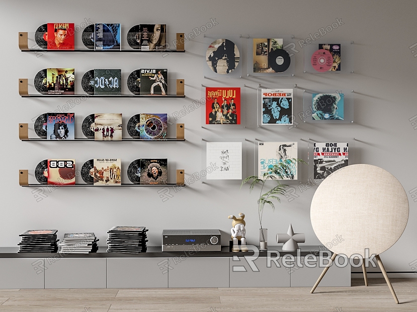 Modern record record ornaments vinyl record disc audio bookcase model