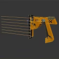 Orange Laser Gun Device With Red Laser Beams Black Grip And Control Buttons