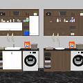 White And Dark Brown Bathroom Cabinet Rack With Wall Cabinets Washing Machine Sink Storage