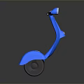 Modern Blue Electric Scooter Design With Sleek Body Black Wheels And Handlebar