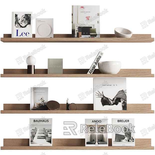 Modern bookshelf bookshelf ornaments combination model