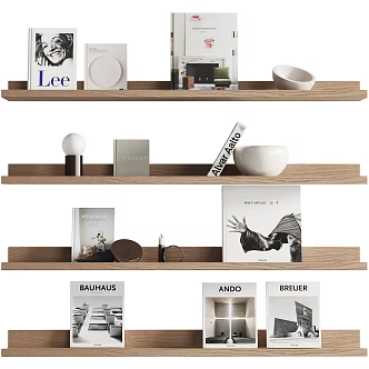 Modern bookshelf ornaments combination 3d model
