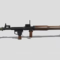 Military Rocket Launcher With Green Warhead Black Body And Brown Grip Design