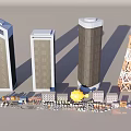 Vibrant Street Scene With Modern Buildings Tokyo Tower Cartoon Decorations And Vehicles