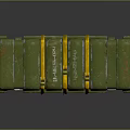 Green Military Style Storage Crate With Yellow Straps And Rustic Finish