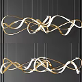 Elegant Modern Gold And White Twisted Chandelier Design For Home Decor