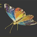 Colorful Artistic Butterfly With Vibrant Multicolored Wings And Decorative Pattern Design