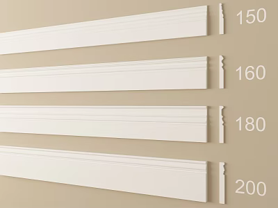 White Decorative Molding Lines With Various Sizes 150 160 180 200 3d model