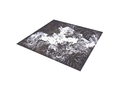 Black and White Patterned Carpet With Abstract Root Texture Modern Interior Floor Decor 3d model