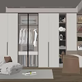 Modern Walk In Closet Interior Design With Built In Wardrobes Open Shelving And Armchair