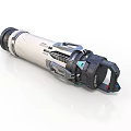 Modern High Tech Cylindrical Weapon With Mechanical Design And Metal Components