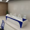 Modern Monitoring Room Interior With Control Console Ergonomic Chairs And Monitor Screens