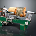Wood Lathe Machine Processing And Shaping Wooden Log For Craft 3d model