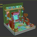 Playful Arcade Machine Setup With Brick Wall PLAYWIN Sign Prize Display Colorful Blocks And Heart Decorations