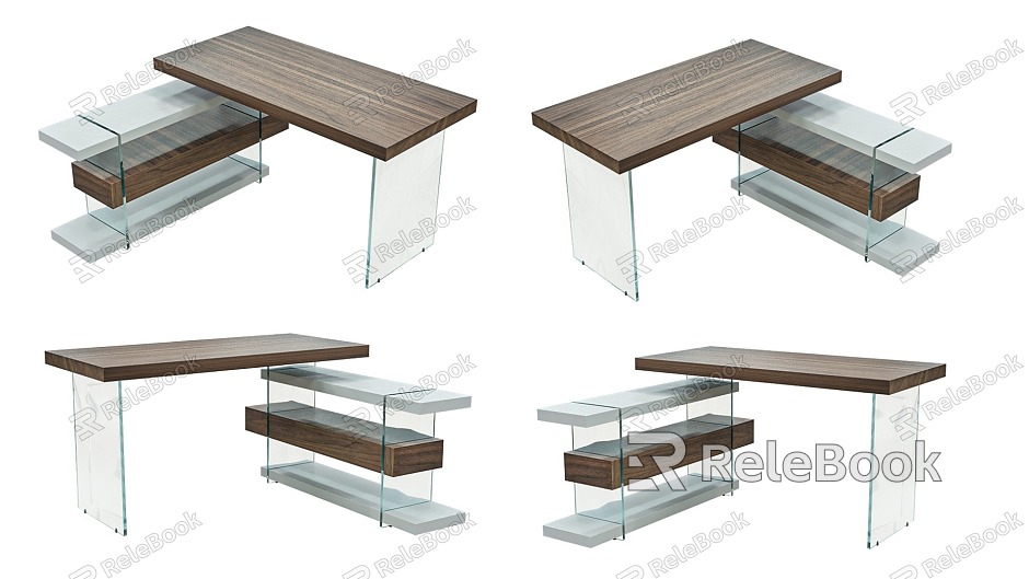 Buffet Workbench Desk Modern Desk Glass Desk Solid Wood Desk Desktop model