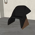 Black Velvet Leisure Chair With Modern Design Golden Metal Legs Gray Floor Beige Wall Potted Plant
