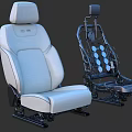 Car Seat Upholstered Design With Exposed Metal Frame Components 3d model
