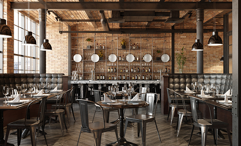 INDUSTRIAL LOFT RESTAURANT 3d model