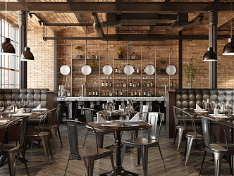 INDUSTRIAL LOFT RESTAURANT 3d model