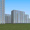 Modern High Rise Residential Building With Many Windows And Blue Sky Background
