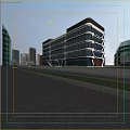 Modern Office Building With Glass Facade And Contemporary Architectural Design Near Road With Trees