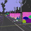 Green Urban Parking Lot With Hedge Walls Bicycle Parking Trees And Pedestrians In Street Setting