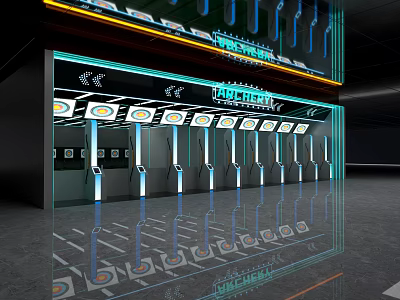 Archery Hall Sports Hall Tide Play Shop Sports Hall Entertainment Space Shooting Hall 3d model