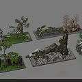 Creative Small Garden Landscapes With Pine Trees Rock Formations And Green Plants