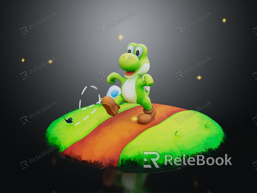 Modern game character cartoon road cartoon turtle model