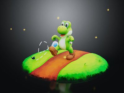 Modern game character cartoon road cartoon turtle model