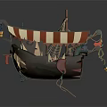 Colorful Cartoon Sailing Boats With Decorative Sails Flags And Unique Designs