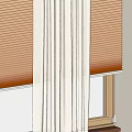Elegant Roman Blinds In Beige And Light Brown Tones For Window Interior Decoration With Natural Light