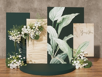 Fresh Wedding Green Plant Flower Art Ceremony Area Welcome Area Photo Area Display Area Wedding Beauty Chen Wedding Flower Art Hand-painted Green Plant 3d model