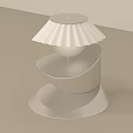 Modern Minimalist Table Lamp With Pleated White Lampshade And Spiral Base