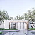 Modern gate high-end residential area gate has entered the exposure probability 3d model