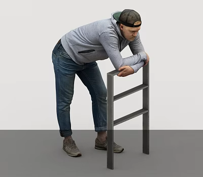 Pedestrian shopping 3d model