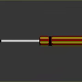 Professional Hardware Tool Screwdriver with Red and Yellow Striped Handle and Metal Shaft
