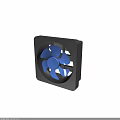 High Performance Square Frame Cooling Fan With Blue Blades And Black Housing