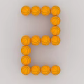 Creative Orange Basketballs Stacked As Letter Shape For Sports Equipment