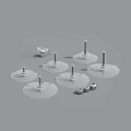 Transparent Suction Cup Bases With Metal Screws And Nuts For Mounting