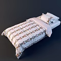 Stylish Single Bed With Colorful Floral Quilt And Soft Decorative Pillows