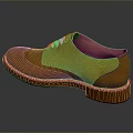 Brown Leather Shoes With Classic Lace Up Design And Stitched Sole Detail