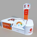 Sign In Kiosk With Interactive Display Screen And Info Graphic Panel 3d model