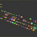 Colorful Assorted Food Display With Fruits Desserts Snacks Drinks And Candies